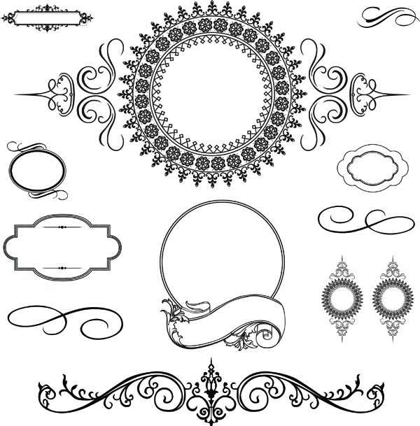 free vector Several europeanstyle lace pattern vector